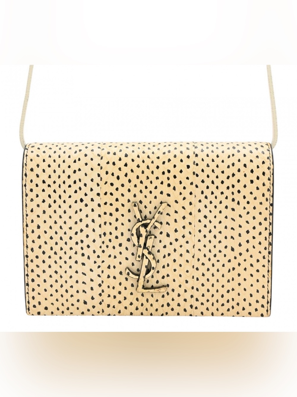 Saint Laurent Beige Spotted Leather wallet bag